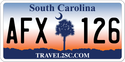 SC license plate AFX126