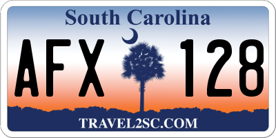 SC license plate AFX128