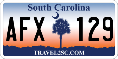SC license plate AFX129