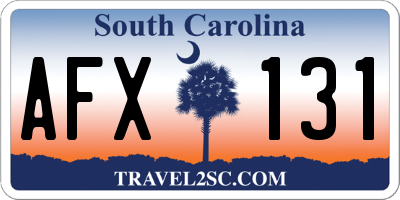 SC license plate AFX131