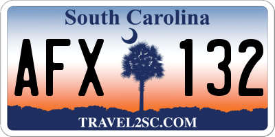 SC license plate AFX132