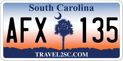 SC license plate AFX135