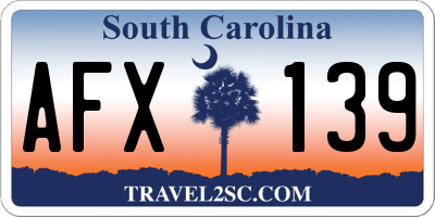 SC license plate AFX139