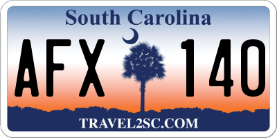 SC license plate AFX140