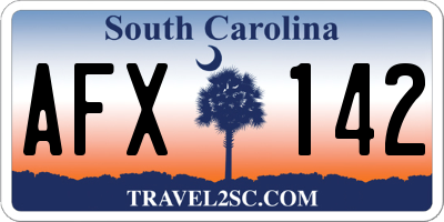 SC license plate AFX142