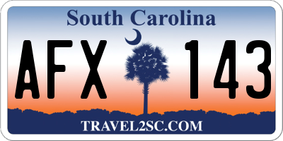 SC license plate AFX143