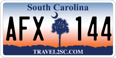 SC license plate AFX144