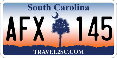 SC license plate AFX145