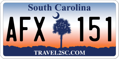 SC license plate AFX151