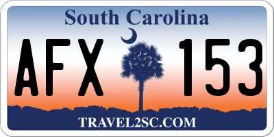 SC license plate AFX153