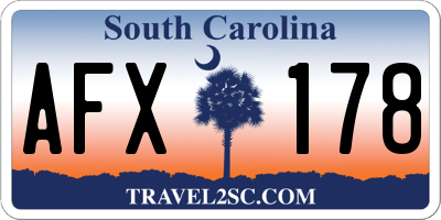SC license plate AFX178
