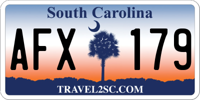 SC license plate AFX179