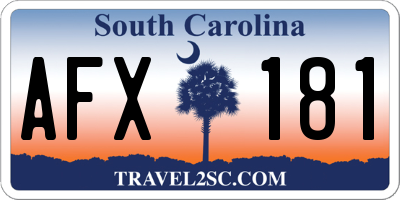 SC license plate AFX181