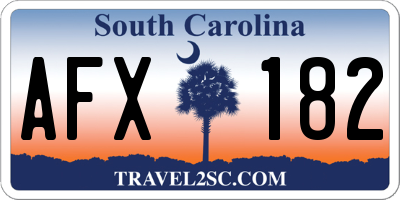 SC license plate AFX182