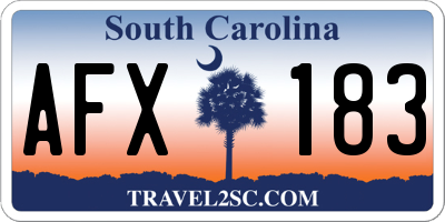 SC license plate AFX183