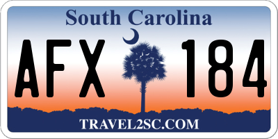 SC license plate AFX184