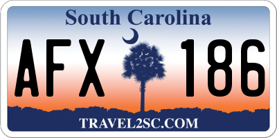 SC license plate AFX186
