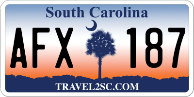SC license plate AFX187