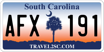 SC license plate AFX191