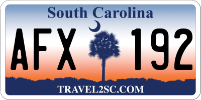 SC license plate AFX192