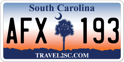 SC license plate AFX193
