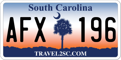 SC license plate AFX196