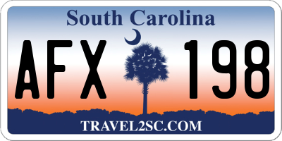 SC license plate AFX198
