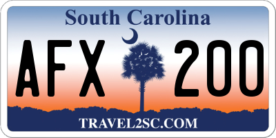 SC license plate AFX200