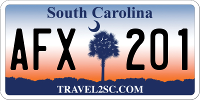 SC license plate AFX201