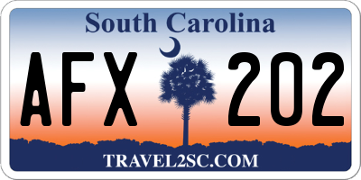 SC license plate AFX202