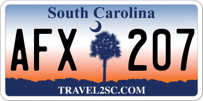 SC license plate AFX207