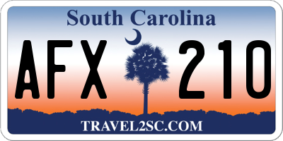 SC license plate AFX210