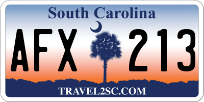 SC license plate AFX213