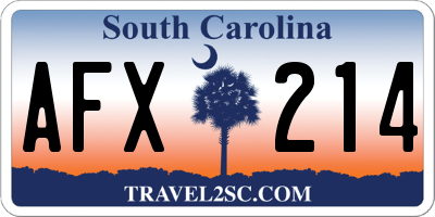 SC license plate AFX214