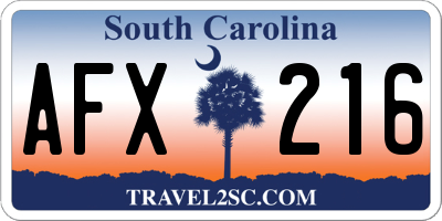 SC license plate AFX216
