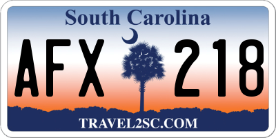 SC license plate AFX218