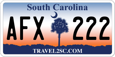 SC license plate AFX222