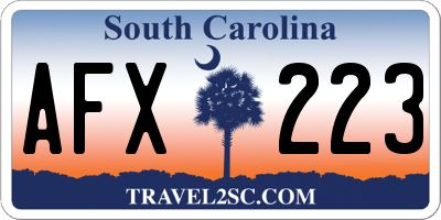 SC license plate AFX223
