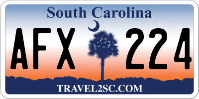 SC license plate AFX224