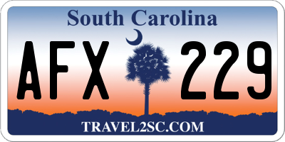 SC license plate AFX229
