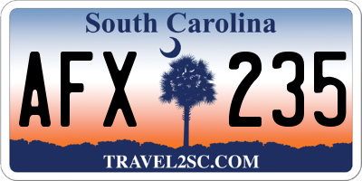 SC license plate AFX235