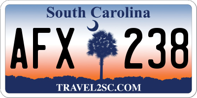 SC license plate AFX238