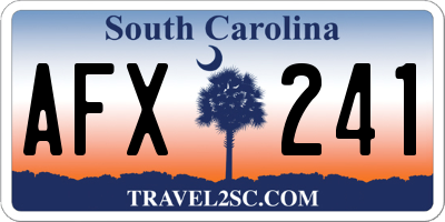 SC license plate AFX241