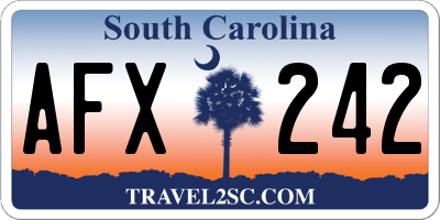 SC license plate AFX242