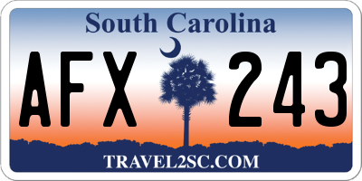 SC license plate AFX243