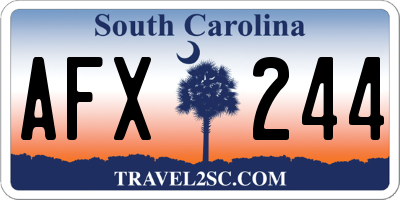 SC license plate AFX244