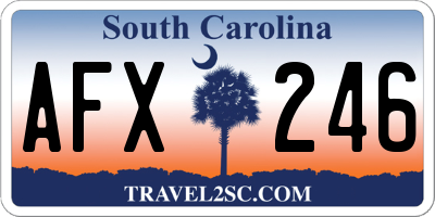 SC license plate AFX246