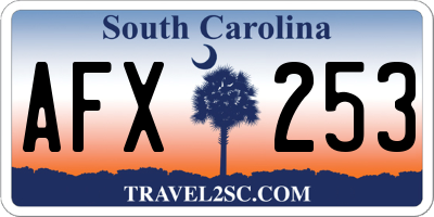 SC license plate AFX253