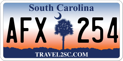 SC license plate AFX254