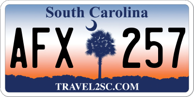 SC license plate AFX257
